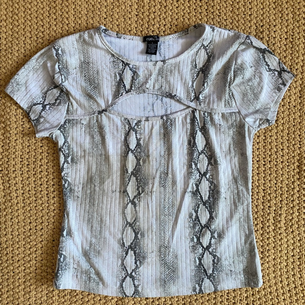 Y2K Rue21 Snakeskin Patterned Top